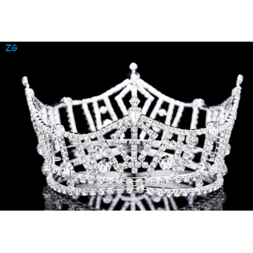 3 &quot;Tall Pageant Tiara Crown - Посеребренный хрустальный кристалл